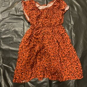 Cat & Jack Orange Black Flutter Sleeve Sundress